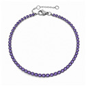 Ocelový štrasový tenisový náramek AMETHYST