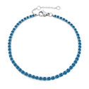 Ocelový štrasový tenisový náramek AQUAMARINE