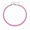 Ocelový štrasový tenisový náramek PINK