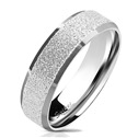 OPR0077 Dámský ocelový prsten pískovný