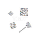 Ozdobná část k PUSH IN piercingu s Moissanitem TITAN, 0,39ct (4x4mm)