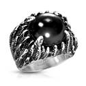 Pánský ocelový prsten s černým kamenem