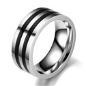 Pánský ocelový prsten s černými pruhy