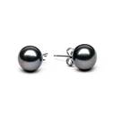 Perlové náušnice – černé přírodní perly 9,5-10 mm