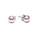 Perlové náušnice – růžovofialové přírodní perly 6,5-7 mm