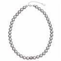 Perlový náhrdelník šedý s Preciosa krystaly