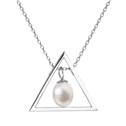 Perlový náhrdelník trojúhelník se říční perlou