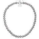 Perlový náhrdelník z pravých říčních perel šedý 