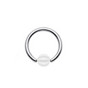 Piercing - kruh 1,6 x 13 mm, bílá barva