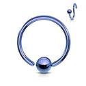 Piercing - kruh modrý, rozměr 0,8 x 8 mm, kulička 3 mm
