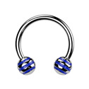 Piercing - podkova - modré proužky