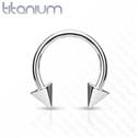 Piercing - podkova TITAN, 1,2 x 8 mm, kónus 3 x 3 mm