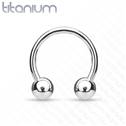 Piercing - podkova TITAN, 1,2 x 8 mm, kuličky 3 mm
