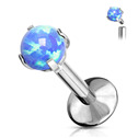 Piercing do brady - labreta titan, 1,2 x 8 mm, opál 3 mm