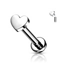 Piercing do brady - labreta TITAN srdíčko