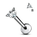 Piercing do brady - labreta TITAN trojúhelník, 1,2 x 6 mm