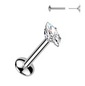 Piercing do brady - PUSH IN labreta TITAN Moissanit 0.1ct