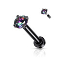 Piercing do brady / cartilage / tragus 1,0 x 8 mm, 2 mm kámen, Vitrail Medium barva