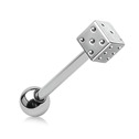 Piercing do jazyka - hrací kostka