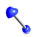 Piercing do jazyku - srdíčko, barva modrá