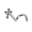 Piercing do nosu křížek TITAN