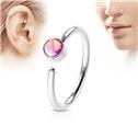 Piercing do nosu/ucha kruh, opál růžový