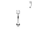 Piercing do obočí - zirkon, čirá barva