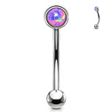 Piercing do obočí, fialový opál
