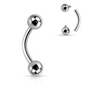 Piercing do obočí Titan, 1,2 x 8 mm, kuličky 5 mm