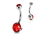 Piercing do pupíku - banánek, červená barva
