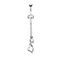 Piercing do pupíku - čirý zirkon