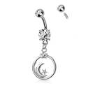 Piercing do pupíku - mesíc a hvězda
