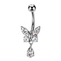 Piercing do pupíku - TITAN + bižuterie