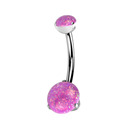 Piercing do pupíku - TITAN, růžový opál