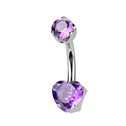 Piercing do pupíku srdíčko - TITAN, Amethyst