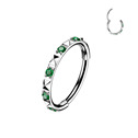 Piercing segment kruh TITAN se zelenými zirkony