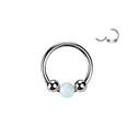 Piercing segment s opálemTITAN, 1,0 x 8 mm