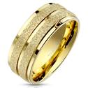 Pískovaný zlacený ocelový prsten