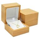 Plastová krabička na náhrdelník - imitace dřeva