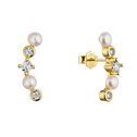 Pozlacené náušnice s říčními perlami