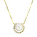 Pozlacený stříbrný náhrdelník s říční perlou