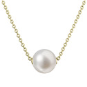 Pozlacený stříbrný náhrdelník s říční perlou na řetízku