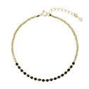 Pozlacený stříbrný náramek s černými spinely