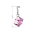 Přívěsek bižuterie se Swarovski krystaly růžová kostička, Light Rose