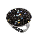 Prsten s krystaly Crystals from Swarovski® BLACK AB