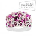 Prsten s krystaly Crystals from Swarovski®, Fuchsia