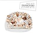 Prsten s krystaly Crystals from Swarovski®, Gold
