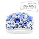 Prsten s krystaly Crystals from Swarovski®, Sapphire