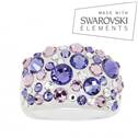 Prsten s krystaly Crystals from Swarovski®, Tanzanite