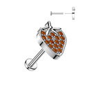 PUSH-IN piercing do ucha nebo brady - jahůdka